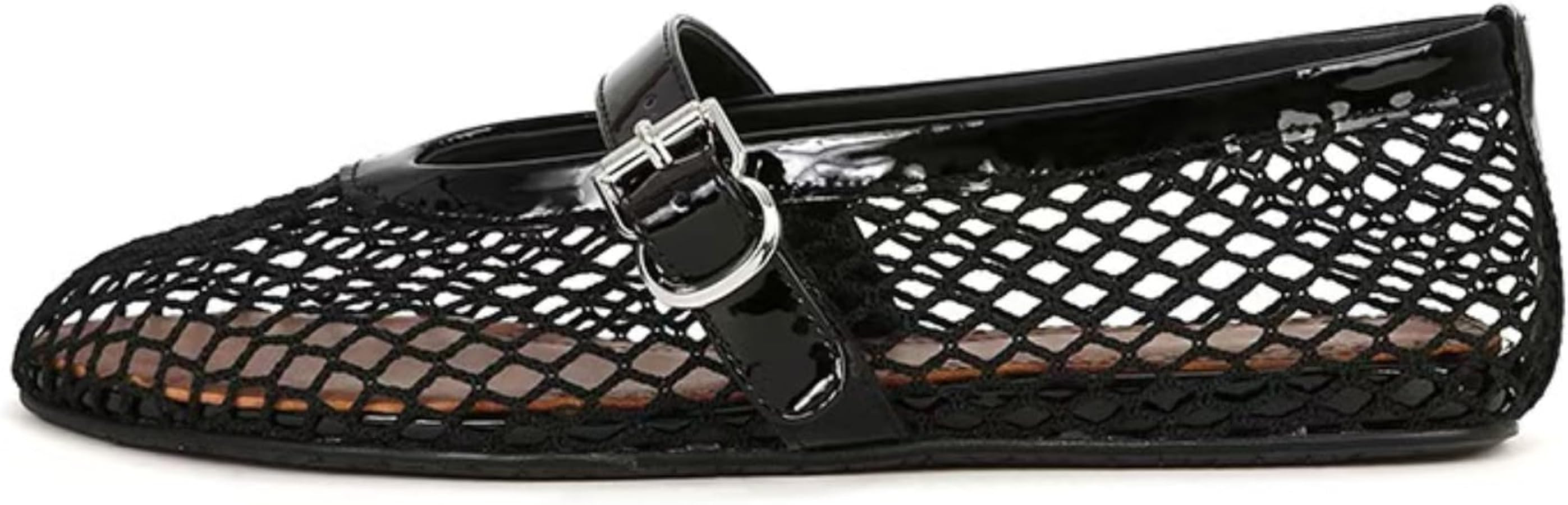 IMPREMEY Mesh Ballet Flats for Women Buckle Strap Round Toe Wide Width Mesh Flats Casual Ballerin... | Amazon (US)