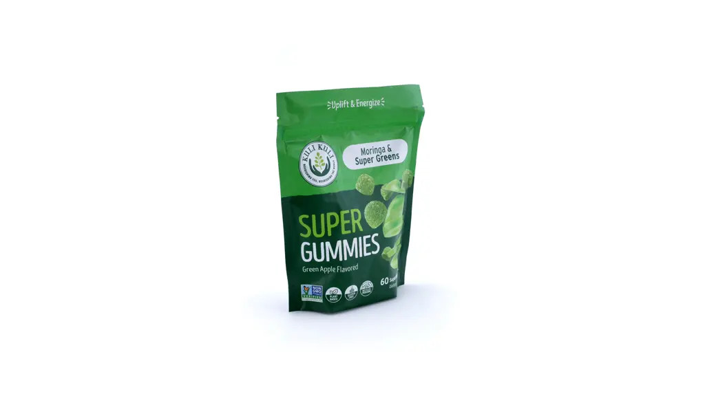 Kuli Kuli Green Apple Super Greens and Moringa Superfood Gummies for Energy, 60 Count | Walmart (US)