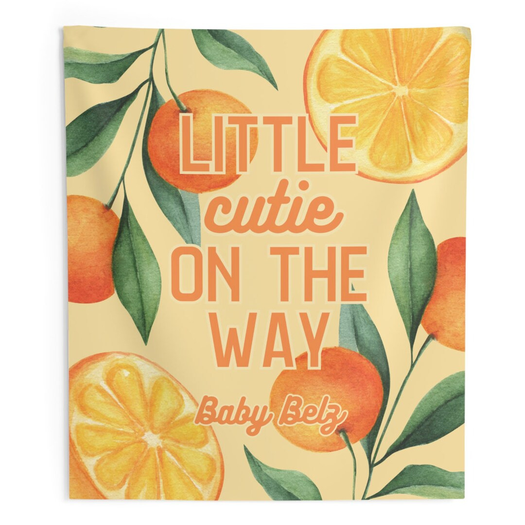 CUSTOM Little Cutie on the Way Photo Backdrop, Orange Theme Baby Shower Flag Background, Sprinkle... | Etsy (US)