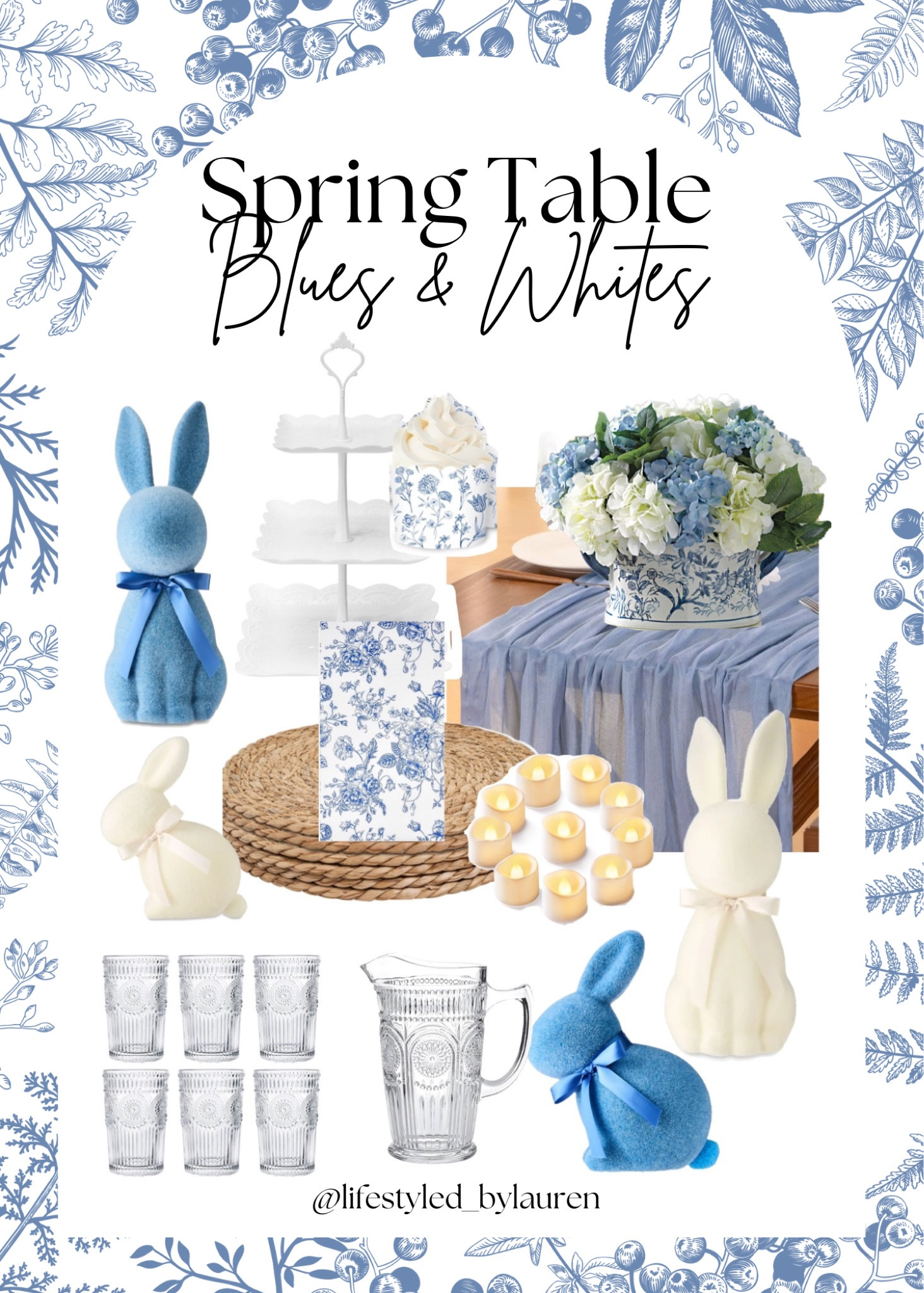 I can’t wait to set up and share my spring tablescape! This is what I’m using… I’m loving the blues and whites for the coming season! Stay tuned… 🤍

#LTKSeasonal #LTKHome
