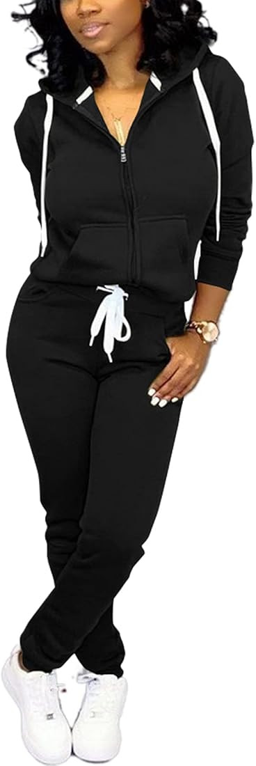Mrskoala Two Piece Outfits for Women Tracksuit Sweat Suits Workout Jogging Sets Loungewear with P... | Amazon (US)