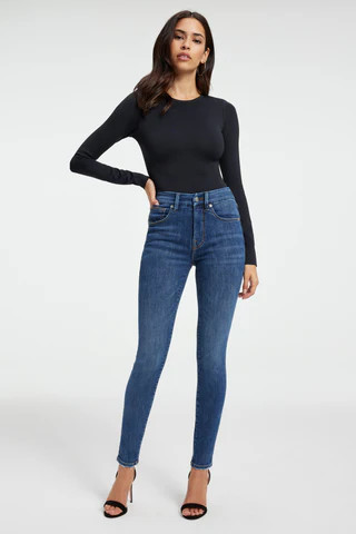 Good Legs Skinny Jeans| Indigo437 High Rise Skinny Jeans, Size 26 Plus | Good American