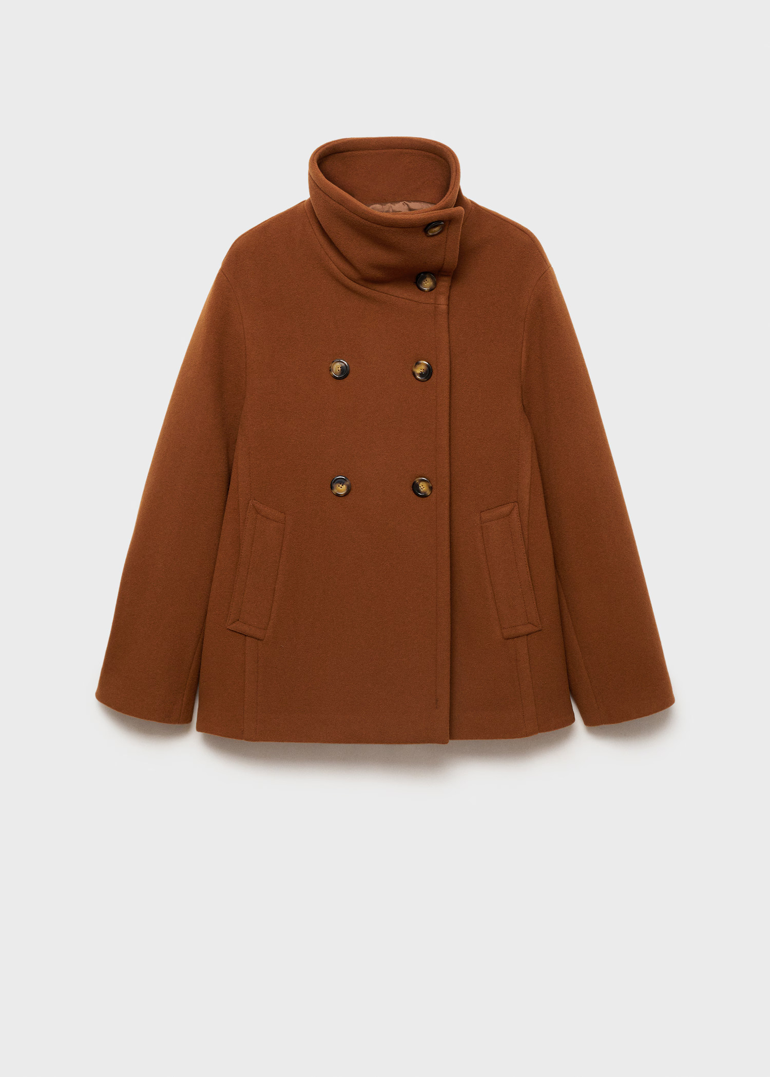 Short double-breasted wool coat - Women | MANGO USA | Mango (US/MX/AU)
