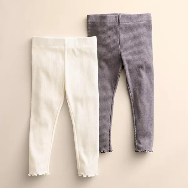 Baby & Toddler Girl Little Co. by Lauren Conrad 2-Pack Lettuce Edge Leggings | Kohl's