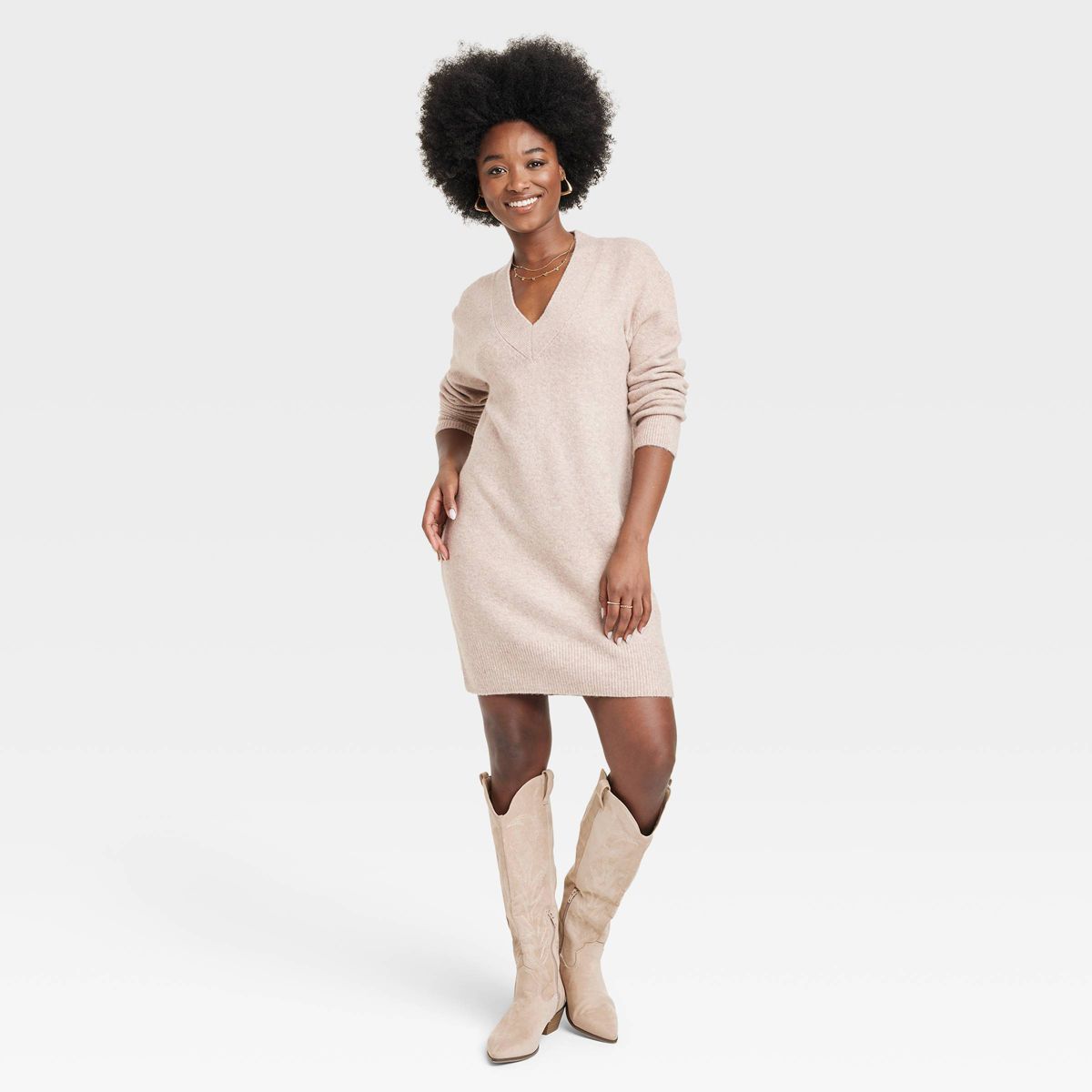 Women's Long Sleeve Tunic Mini Sweater Dress - Universal Thread™ | Target