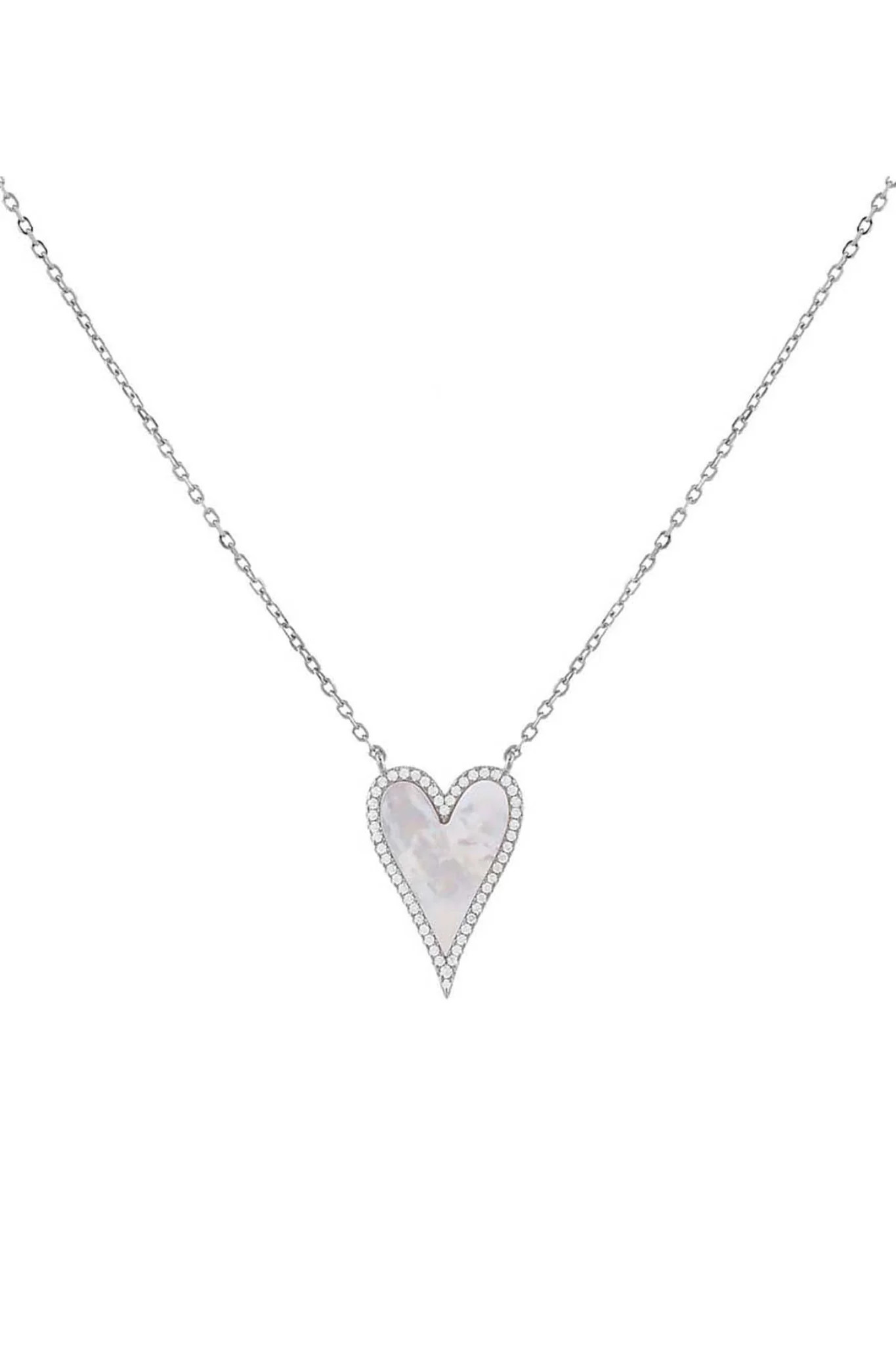 Elongated Pave Heart Necklace | South Moon Under