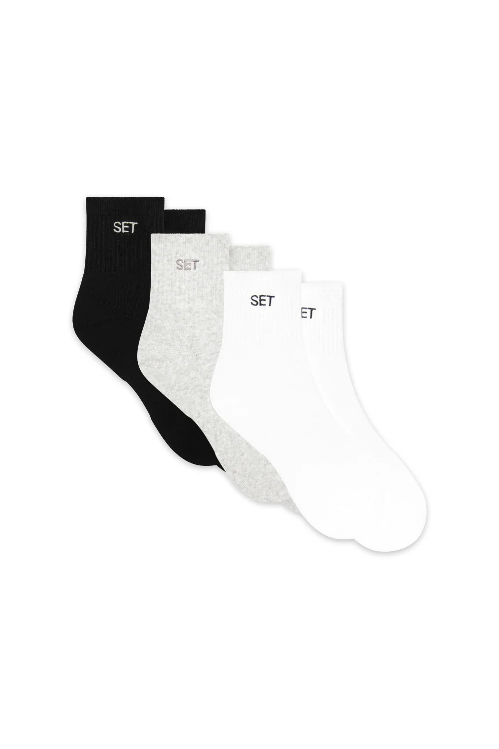 SET SHORTY SOCKS (3 PACK) - WHITE/HEATHER GREY/ONYX | SET Active