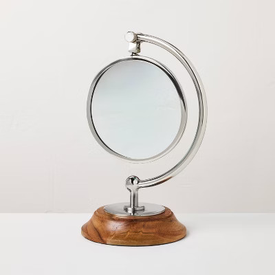 Chrome Magnifying Glass with Wood Base - Hearth & Hand™ with Magnolia | Target