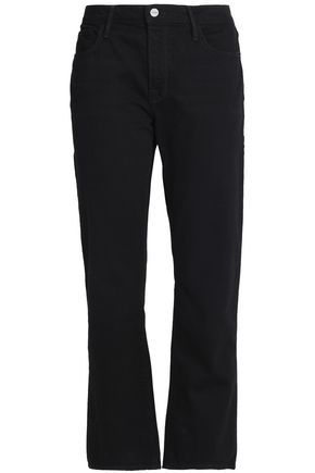Frame Woman Cropped High-rise Straight-leg Jeans Black Size 23 | The Outnet Global