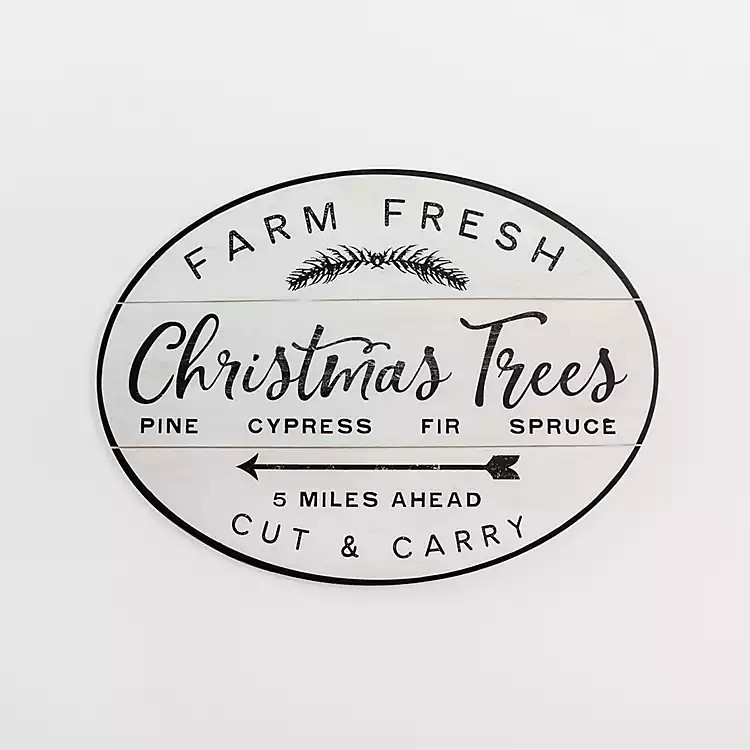 Farm Fresh Christmas Trees Round Wall Plaque | Kirkland's Home