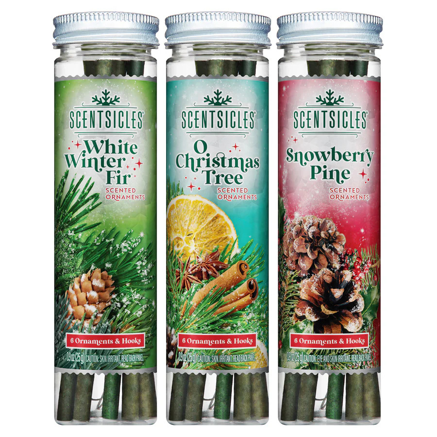 Scentsicles, 6pc Stick, White Winter Fir, O Christmas Tree, Snowberry Pine- 3 Pack | National Tree Company