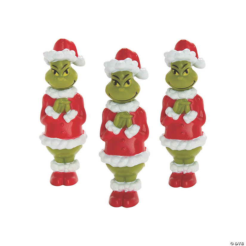 1" x 3 1/2" Dr. Seuss™ The Grinch in Santa Suit Vinyl Toys - 12 Pc. | Oriental Trading Company