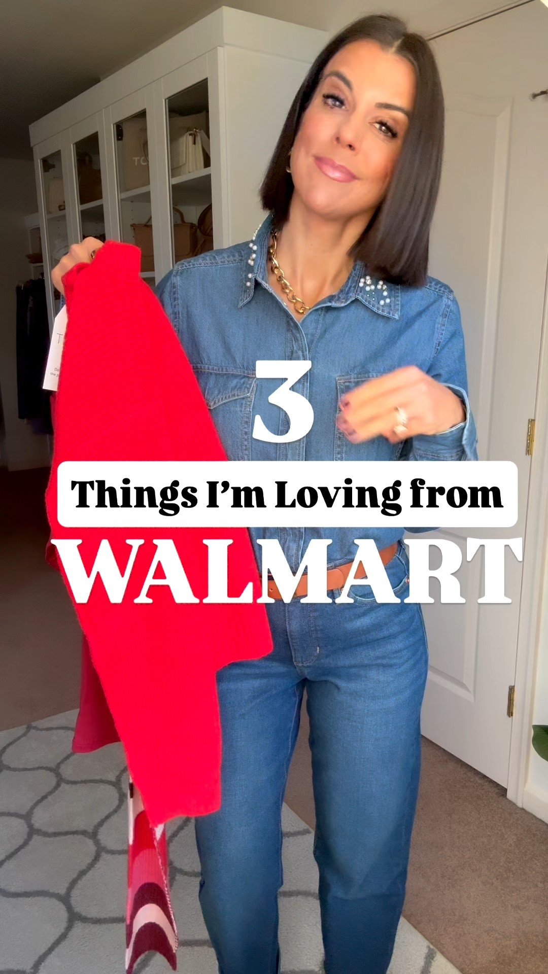 3 Things I’m loving from Walmart! 
Size small in embellished denim skirt. Size 2 in jeans (size down if in between)
Size small in red sweater and bodysuit
I’m 5’5 for reference. 

#LTKFindsUnder100 #LTKSeasonal #LTKSaleAlert