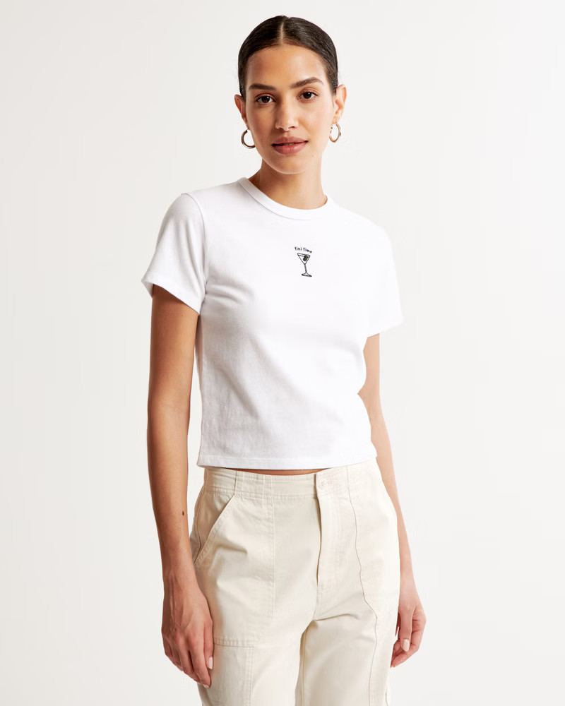 Short-Sleeve Martini Graphic Skimming Tee | Abercrombie & Fitch (US)
