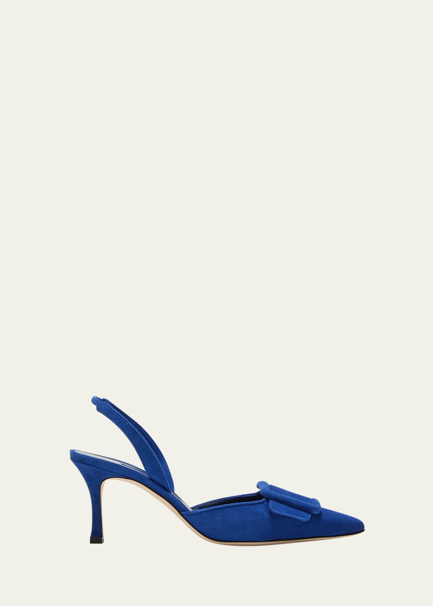 Manolo Blahnik Maysli Suede Buckle Halter Pumps | Bergdorf Goodman