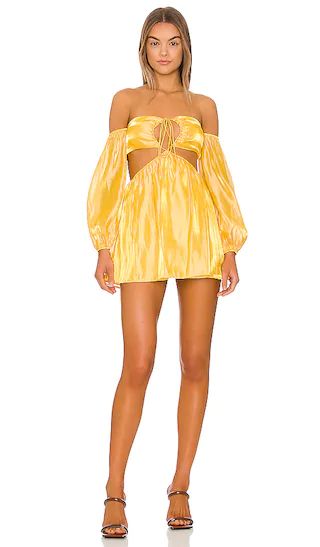 Nadia Off Shoulder Dress in Yellow | Revolve Clothing (Global)
