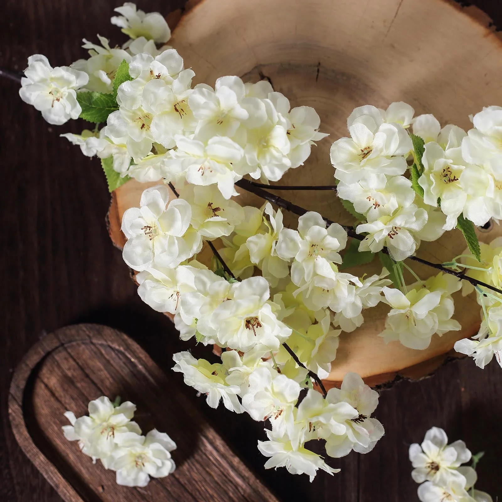 Efavormart 4 Bushes 40" Tall Silk Artificial Flowers Faux Cherry Blossoms Branches Cream | Walmart (US)