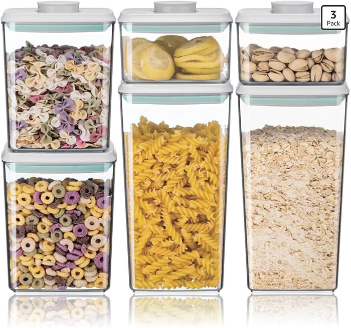 Ankou Airtight Food Storage Container Sets with Lids 6Pcs Pop Containers for Kitchen Pantry Organ... | Amazon (US)