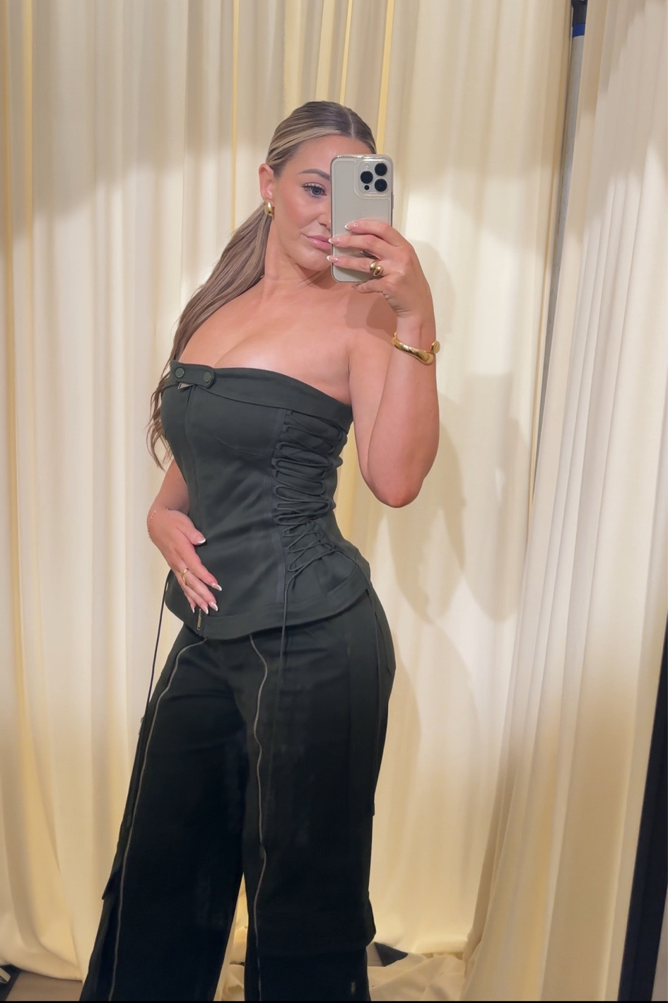 A cute matching set from revolve wearing a size 4