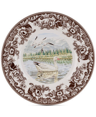 Woodland Snow Goose Dinner Plate | Macy's