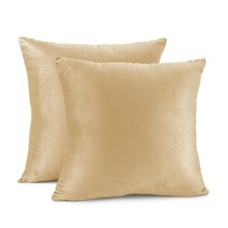 Porch & Den Cosner Solid Color Microfiber Velvet Throw Pillow Cover (26" x 26" - Gold) | Bed Bath & Beyond