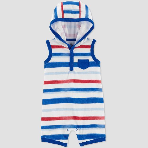 Baby Boys' Striped Romper - Just One You® made by carter's Blue/Red | Target