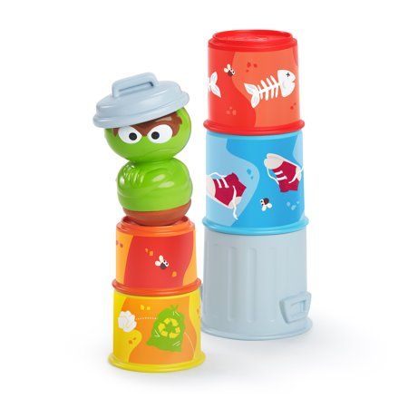 Bright Starts Sesame Street Oscar the Grouch’s Stacking Cans Stackable Cups, Ages 0-12 months | Walmart (US)