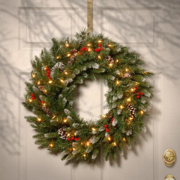 Frosted Berry Faux Lighted Wreath | Wayfair North America