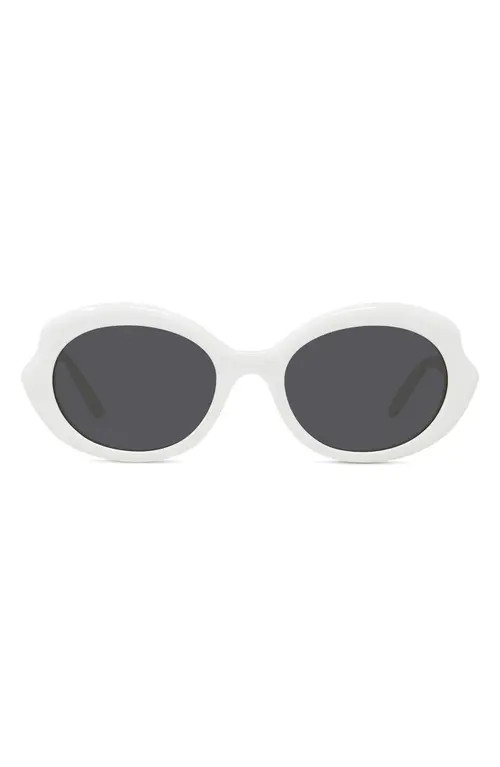 Loewe Thin Mini 54mm Oval Sunglasses in Ivory /Smoke at Nordstrom | Nordstrom