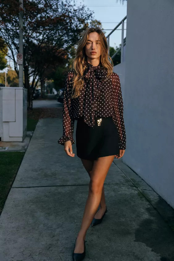 POLKA DOT PRINT BLOUSE | Zara US