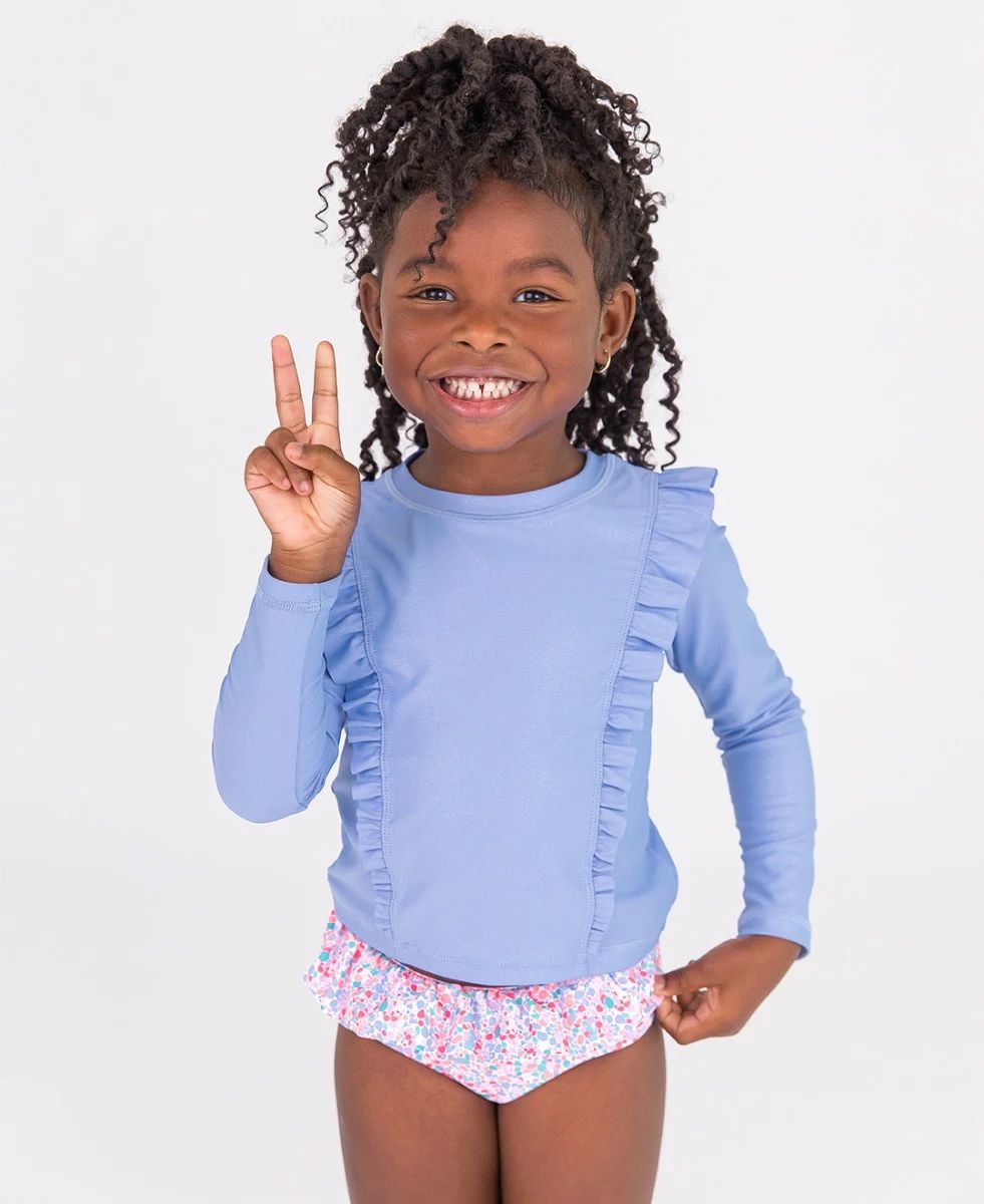 Princess Seam Ruffle Rash Guard 2-Piece | RuffleButts / RuggedButts