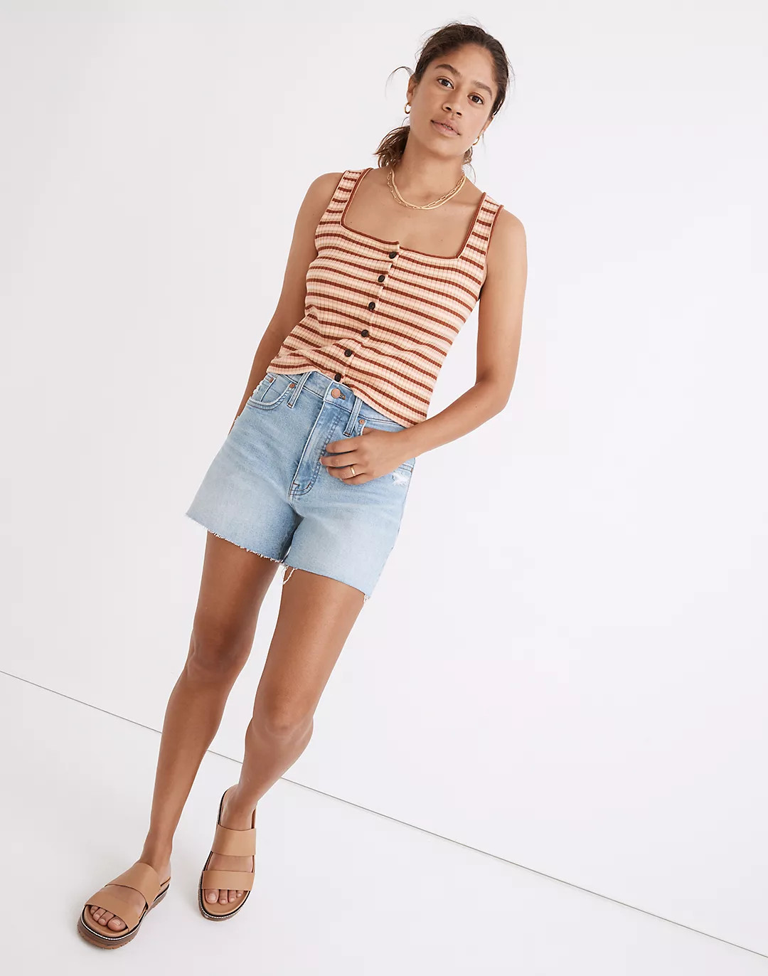 High-Rise Denim Shorts in Littleton Wash | Madewell