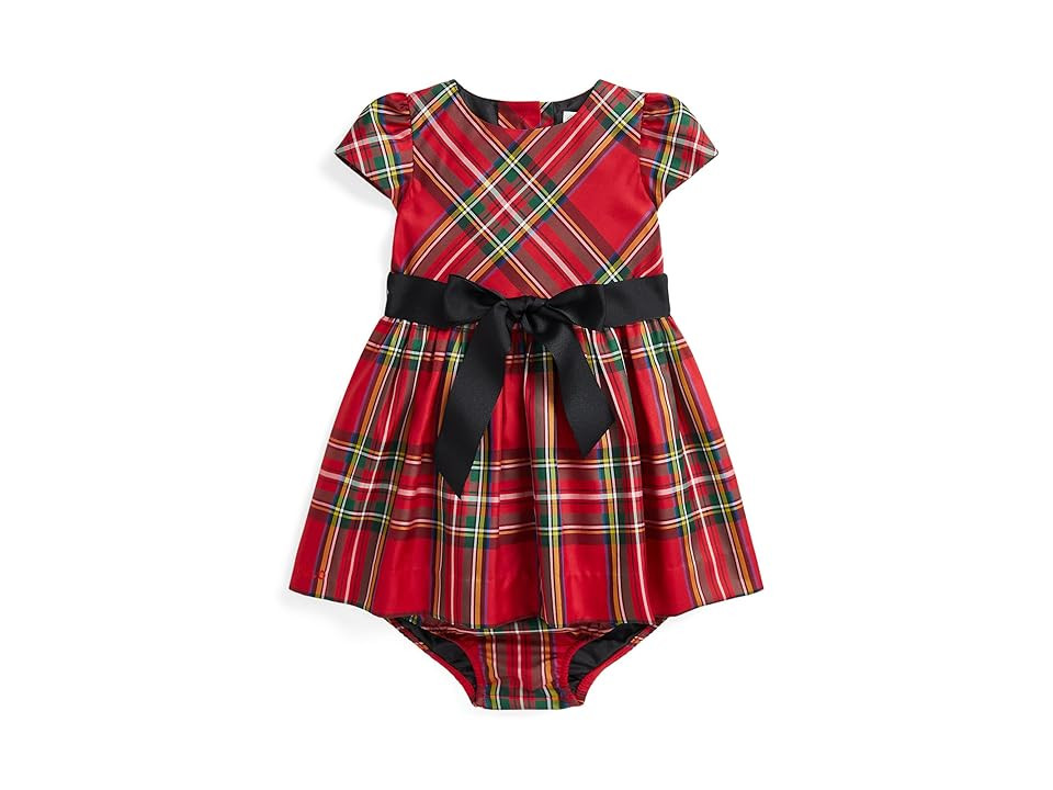 Polo Ralph Lauren Kids Plaid Twill Dress Bloomer (Infant) (150 Red Black Multi) Girl's Dress | Zappos