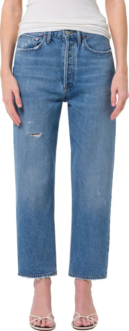 AGOLDE '90s Mid Rise Crop Relaxed Straight Leg Jeans | Nordstrom | Nordstrom