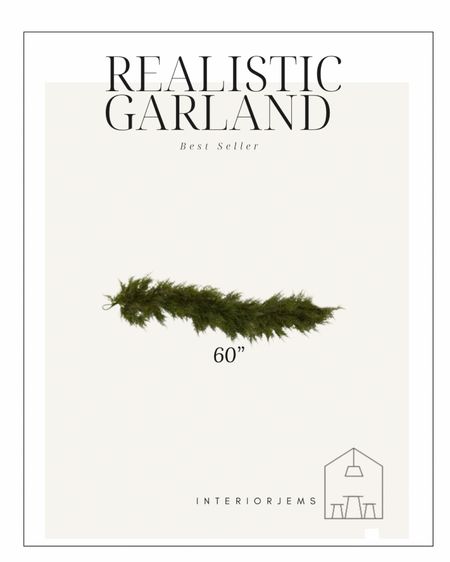 Realistic garland, 60” garland for stairway or mantel

#LTKHoliday #LTKhome #LTKstyletip