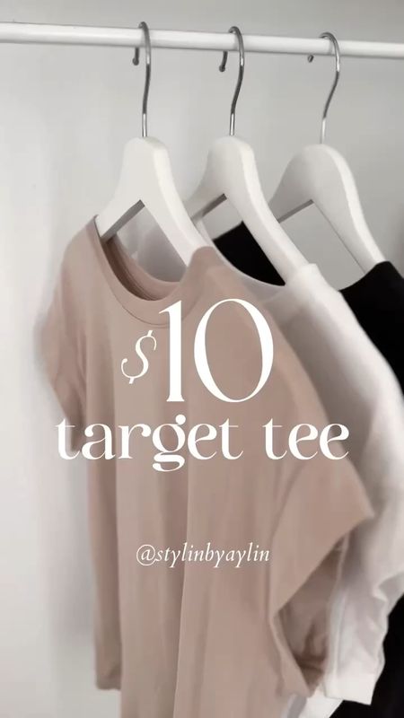 I LOVE this $10 tee from Target! I’m just shy of 5’7 wearing the size SMALL tee. I also highly recommend these pants, wearing an XS! #StylinbyAylin 

#LTKunder50 #LTKstyletip #LTKSeasonal