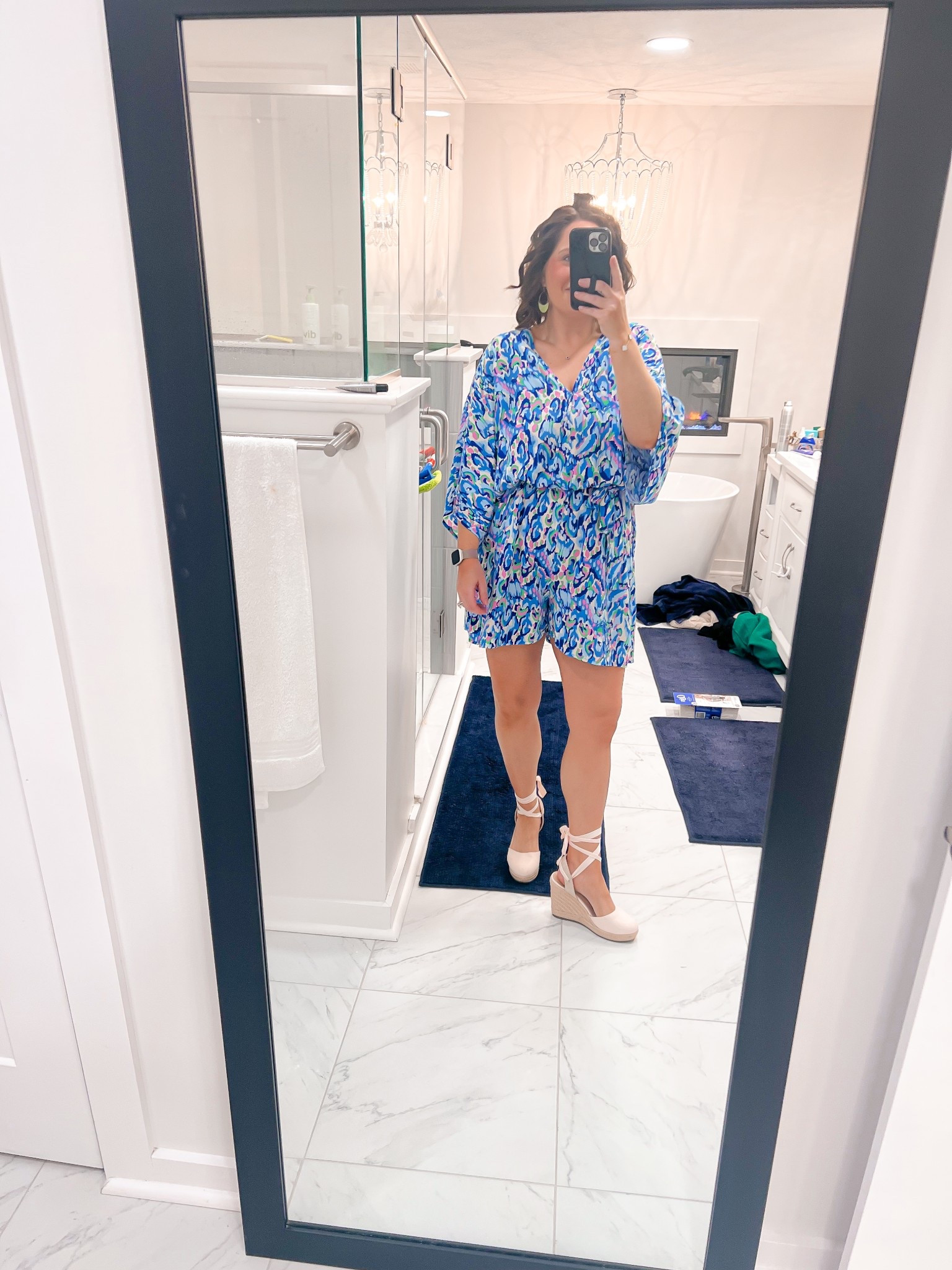 Ignore my curls cooling 

Spring romper 
Summer romper
Colorful romper 
Not maternity but did size up one for bump! 
Would be a cute coverup too!! 

#LTKFindsUnder50 #LTKShoeCrush #LTKBump