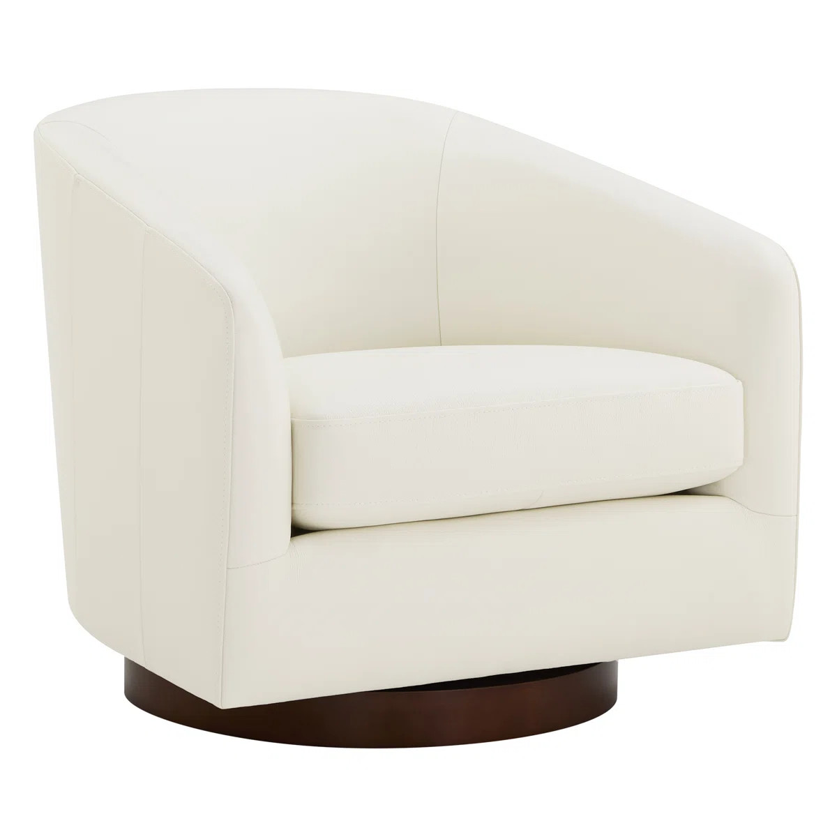 Bennett Genuine Leather Swivel Barrel Chair | Wayfair North America