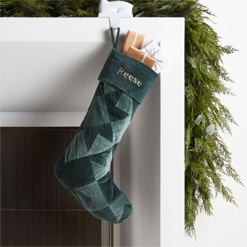 Velvet Heritage Green Christmas Stocking + Reviews | Crate & Barrel | Crate & Barrel