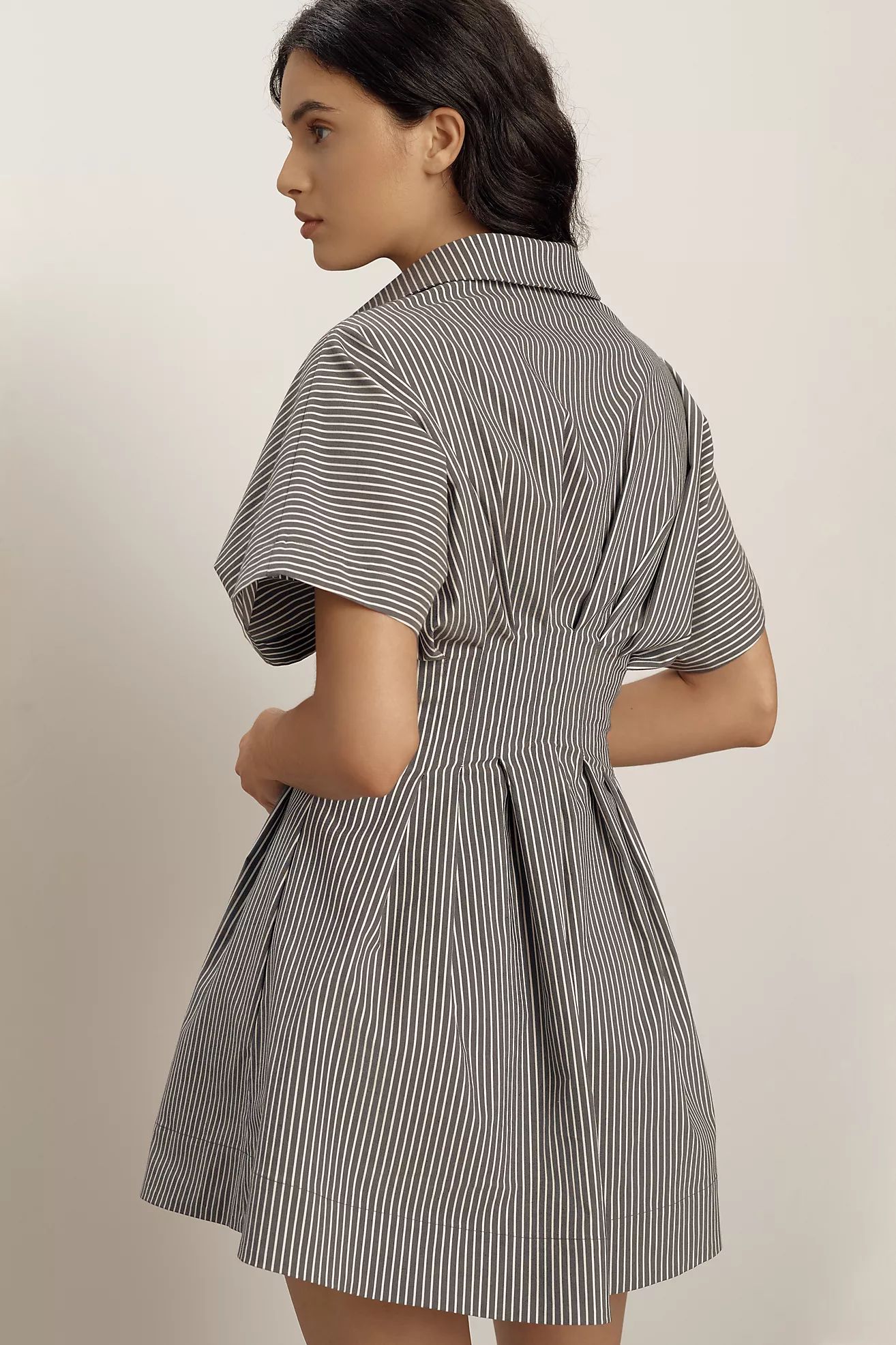 The Tobie Button-Front Pleated Shirt Dress by Exquise: Mini Edition | Anthropologie (US)