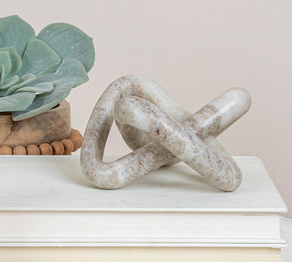 Variegated Marble Link Knot Decorative Object | Pottery Barn (US)