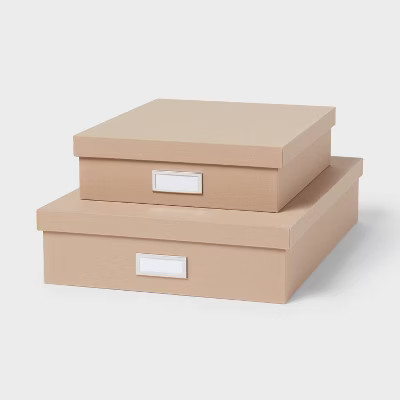 Canvas Storage Bin Set Light Brown - Brightroom™: Desk & Office Organizers, Polyester Canvas, F... | Target