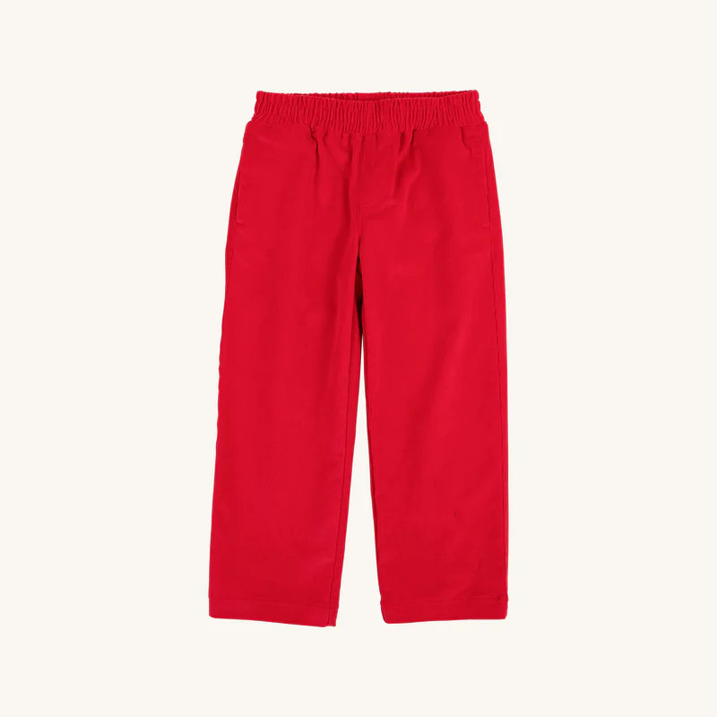 Sheffield Pants (Corduroy) - Richmond Red with Osprey Oatmeal Stork | The Beaufort Bonnet Company