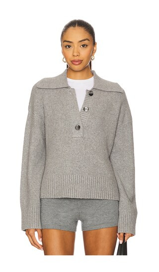 Free People Trading Up Polo in Grey. - size M | Revolve Clothing (Global)