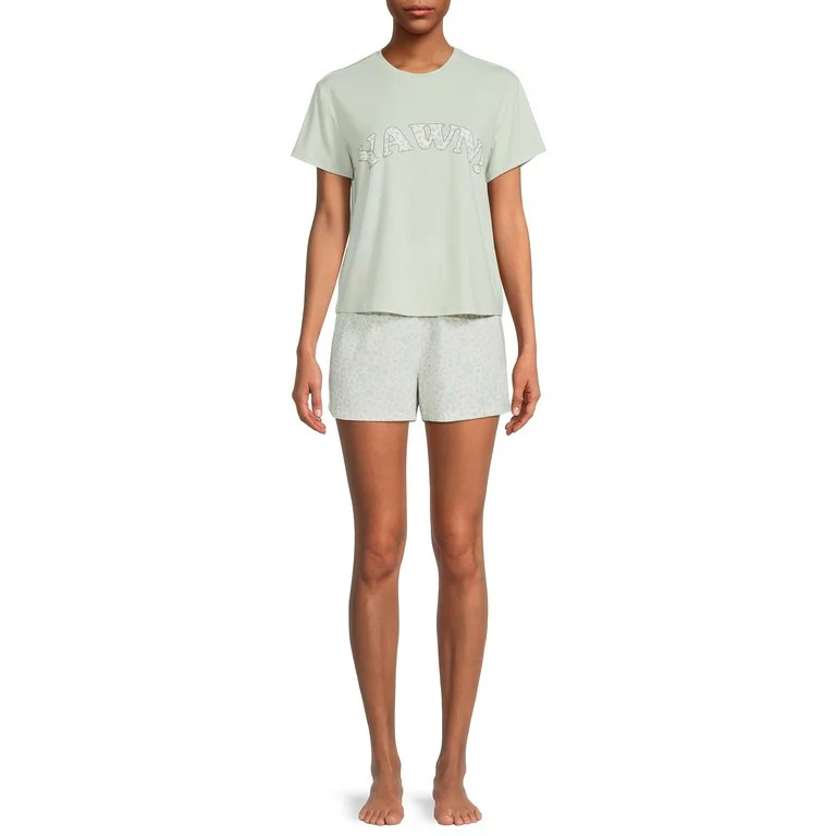 Como Blu Women's Short Sleeve T-Shirt and Shorts Sleep Set, 2-Piece | Walmart (US)