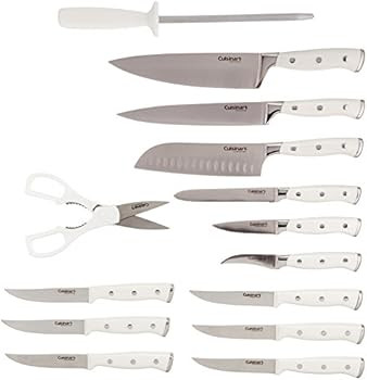 Cuisinart C77WTR-15P Classic Forged Triple Rivet, 15 Piece Set, White | Amazon (US)
