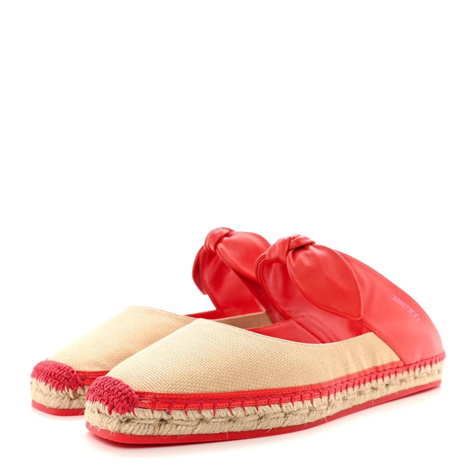 Nappa Raffia Reka Flats 40.5 Paprika Natural | FASHIONPHILE (US)