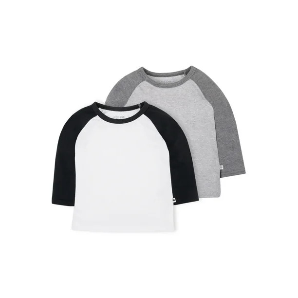 Little Star Organic Unisex Baby and Toddler Long Sleeve Pure Organic True Brights Shirts, Raglan ... | Walmart (US)