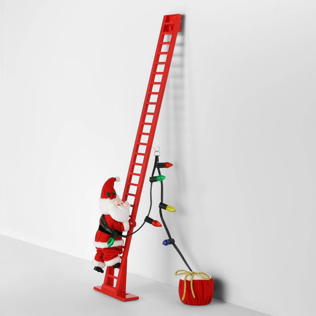 Large Climbing Santa Decorative Christmas Figurine Red - Wondershop™: Animated, Musical, Indoor... | Target