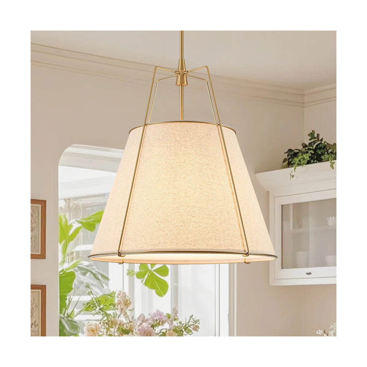 Nyjel 4 - Light Linen Tapered Pendant | Wayfair North America